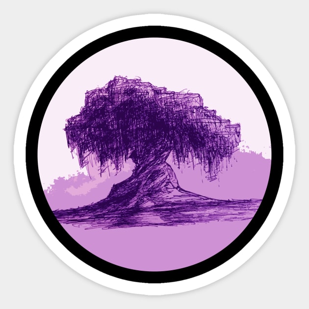 Willow Tree Purple Sticker by Zachfan1212